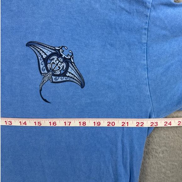 Crazy Shirts Garment Dyed Men's Tee Shirt Blue Hawaii Dye Size L Island Style - Picture 4 of 8